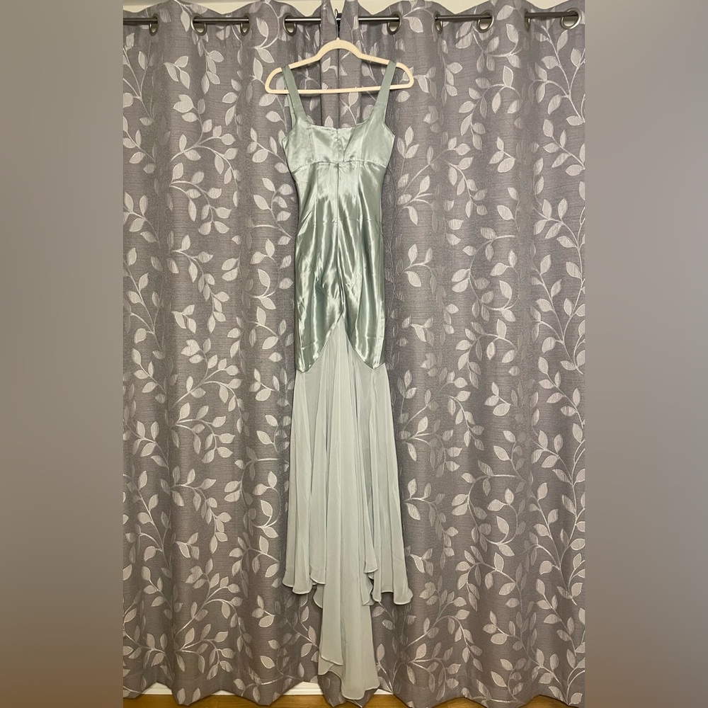 House of CB Vittoria Pistachio Chiffon Floor Length Gown - Picture 10 of 11